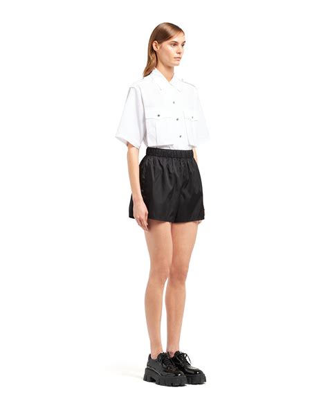 prada cotton shorts|Prada gabardine nylon pants.